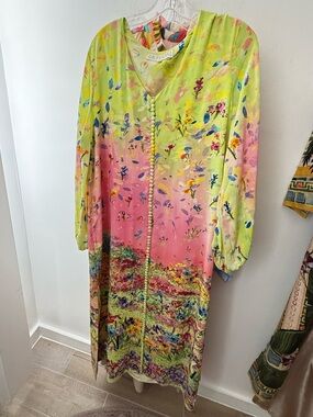 LA Fuori 100 Percent Silk Dress with Beading